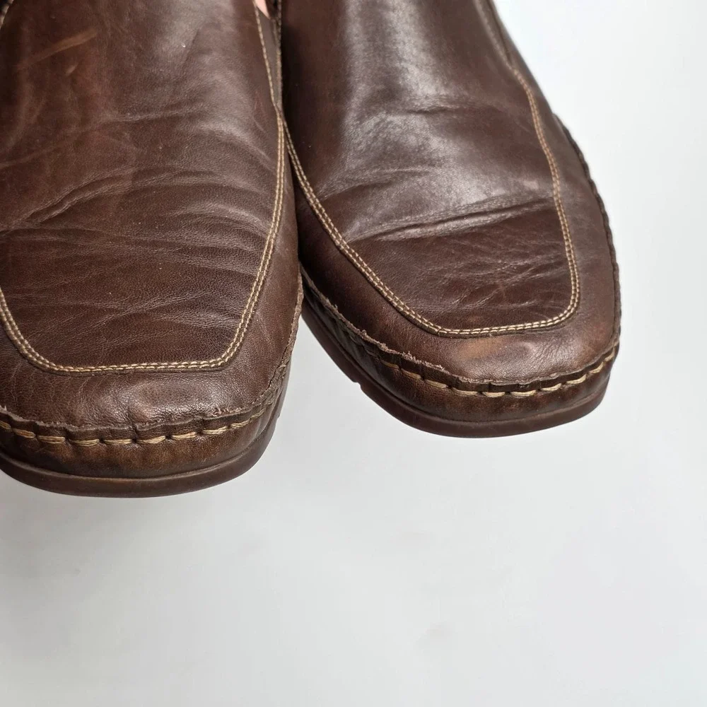 Mephisto Cool-Air Shoes Men's Size 11.5 Brown Leather Slip On Comfort Loafers